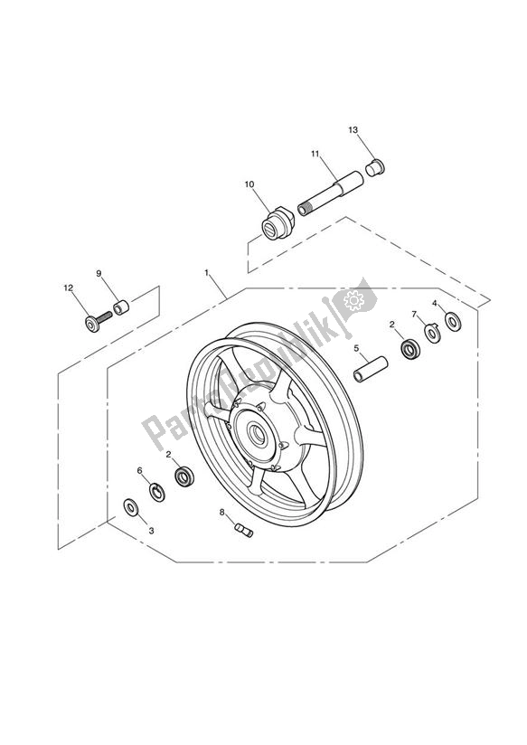 All parts for the Front Wheel 281466-f2 / 279279-f4 > of the Triumph America Carburettor 790 2002 - 2007